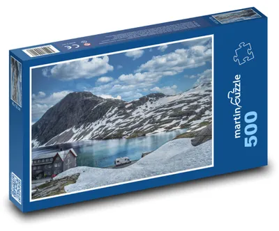 Obrázek produktu pro martinpuzzle - Puzzle 500 - Dům u jezera - sníh, zima