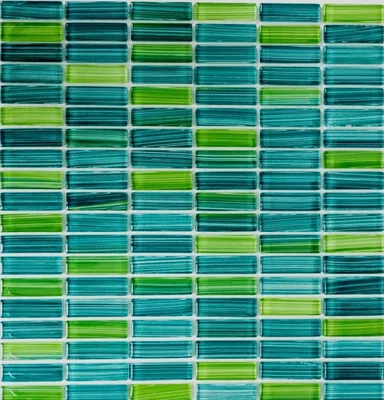 Produktbild von Mosaikfliese Transluzent strichgrün Stäbchen Glasmosaik Crystal strichgrün MOS77-0508