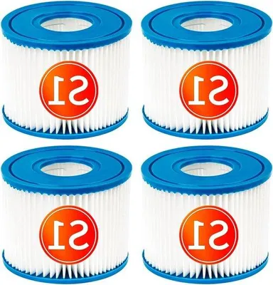 Productafbeelding van Poolfilter voor PureSpa Type S1 - Vervangingscartridges voor Spa en Hot Tub, 4 Stuks, 10.7 x 7 cm