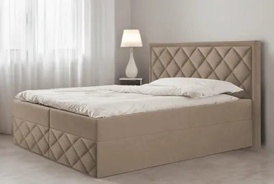 Produktbild von Bett Boxspringbett DORI 3 mit Topper T25 und Bettkästen - Doppelbett, Stauraum, Schlafzimmer, Polsterbett, Bettgestell (160x200, Cappucino -ITAKA 48)