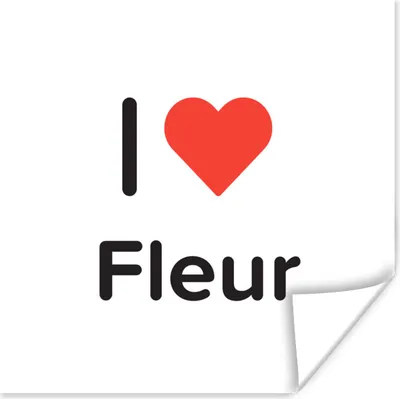 Produktbild von MuchoWow® Poster Ich liebe - Fleur - Mädchen 50x50 cm - Wohnzimmerdekoration
