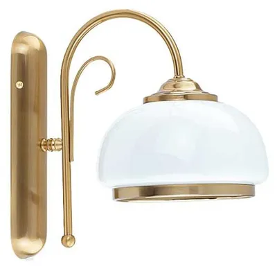 Produktbild von Wandlampe Glas Metall E27 H: 27 cm in Gold Weiß Modern Wandleuchte