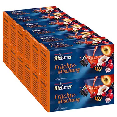 Produktbild von Meßmer Früchte Mischung herzhaft fruchtig 25 Teebeutel 75g 12er Pack