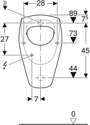 Produktbild von Geberit 235320000 Renova Urinal, Zulauf von hinten