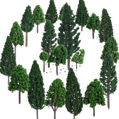 Produktbild von Set mit 28 Modellbäumen für Landschaftsbau