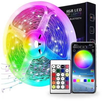 Image de Guirlande LED avec télécommande à 16 modes - Guirlande lumineuse RGB à luminosité variable
