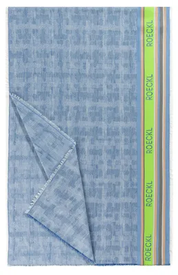 Productafbeelding van Roeckl sjaal, katoen, gestreept, 55x175 cm, kleur: jeansblauw (artikelnummer: 43553-6000)