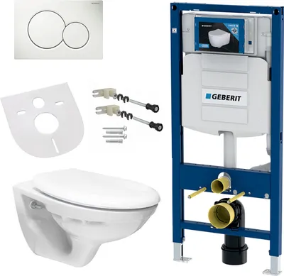Produktbild von Wand Hänge WC Soft-Close Deckel SIGMA Wandanker Komplettset mit passendem Geberit Vorwandelement