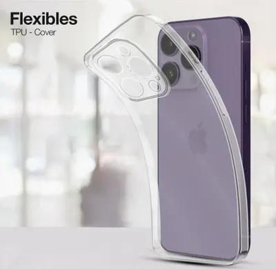 Produktbild von Slim Cover für Apple iPhone 14 Pro Max Hülle Transparent Flexibel Elastisch Backcover Schutzhülle Handyhülle