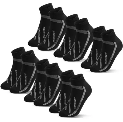 Productafbeelding van Korte fietssokken, uniseks, met padding, ademend, zwart, maat 43-47, 6 paar