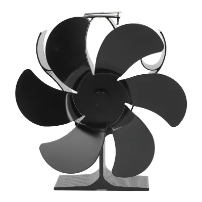 Obrázok produktu pre Komínový ventilátor so 6 lopatkami, tepelne ovládaný, odolný voči vysokým teplotám, samospúšťací komínový ventilátor pre krbové kachle, čierny, priemer 152 mm