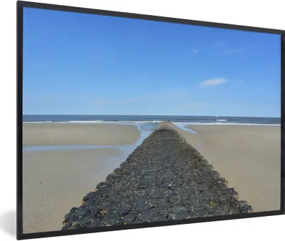 Produktbild von MuchoWow® Gerahmtes Poster Nordsee - Strand - Wasser 30x20 cm - Poster mit Schwarzem Bilderrahmen Wandposter Rahmen Foto Bilder - Kunstdruck - Bild-Poster