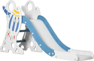 Produktbild von Rutsche für Kinder 1,5 bis 3 Jahre, Raketen-Design, Sticker-Set, blau, 157 x 46,5 x 80 cm