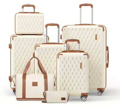 Image de Valise rigide - Valise de voyage - Valise à roulette - Bagage à main - Valise à roulettes - Matériau ABS léger