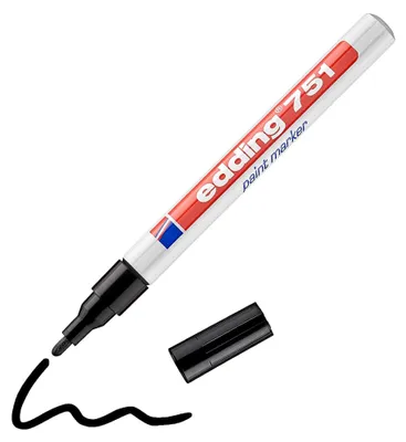 Produktbild von Edding 751 Lackmarker schwarz 1-2mm Rundspitze