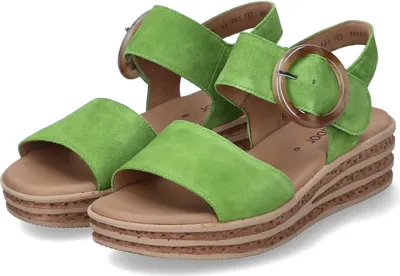 Produktbild von Gabor Damen Sandaletten/ Sandalen Grün Rauleder Größe: 61/2