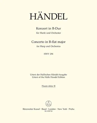 Produktbild von Konzert B-Dur HWV294 für Harfe und Orchester Flöte 2