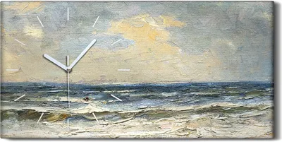 Produktbild von Wandbild Leinwand Bilder Wanduhr 60x30 Abstrakte Kunst Meer Wellen Himmel - weiße Hände