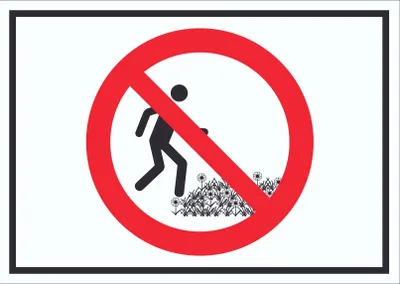 Produktbild von Wiese betreten verboten Schild Symbol A3 Rückseite selbstklebend