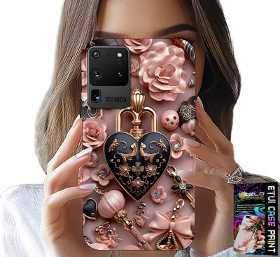 Zdjęcie produktu dla Etui Do Samsung Galaxy S20 Ultra - Kobiece Wzory Kłódka Serce Case + Folia