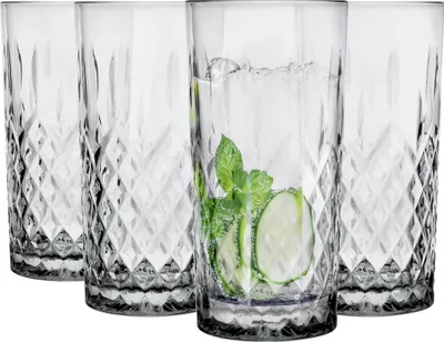 Produktbild von GLASMARK® Gläser 4-Set 300ml Große (max. 350 ml) 4 Stück Longdrinkgläser transparent Saft und Cocktail Party Trinkglaswaren Saftgläser Trinkgläser