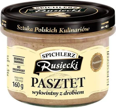 Produktbild von Rusiecki "Pasztet wykwintny z drobiem" Geflügelleberwurst 160g