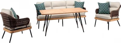 Obrázek produktu pro Sedací souprava venkovní sedací souprava lounge set nábytek polyratanový zahradní nábytek 4ks