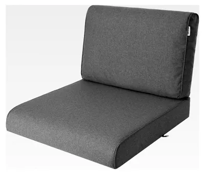 Produktbild von Sitzkissen 70x70 cm für Rattanmöbel – Sessel & Stühle – 2-teilig (Sitz + Rückenlehne) – Innen & Außen – Wasserabweisend – Rutschfest –  - Graphit
