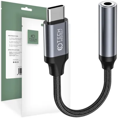 Obrázok produktu pre Tech-Protect Ultraboost Adaptér Typu C Na Mini Jack 3,5 Mm Čierna