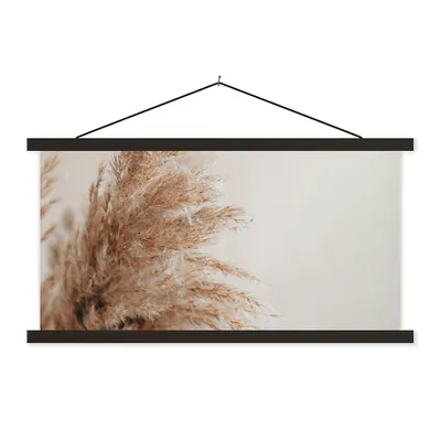 Produktbild von MuchoWow® Textilposter Gras - Pflanzen - Natur - Pampasgras 90x45 cm mit schwarzem Rahmen - Klemmleisten