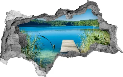 Produktbild von Selbstklebender Loch-3D-Aufkleber 95x73 cm Pier auf dem See
