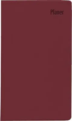 Immagine prodotto di Agenda tascabile bordeaux 2025 - calendario ufficio 9,5x16 cm - 32 pagine - 1 mese su 2 pagine - rubrica separata - pieghevole - taccuino - 520-1011