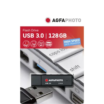 Produktbild von AgfaPhoto USB Stick 3.0, 128GB, Farbe: Schwarz
