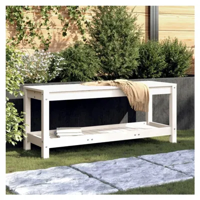 Produktbild von Gartenbank, weiß, 108 x 35 x 45 cm, Massivholz, Kiefer