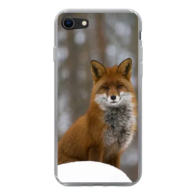 Produktbild von MuchoWow® Handyhülle Schutzhülle Hülle für iPhone SE 2022 Fuchs - Wald - Rot Silikon Softcase Handy Hülle - Schutzhülle