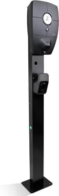 Produktbild von Wallbox Standfuß für Zaptec Pro – Metall-Montagepfosten für 1 Ladestation, wetterfest & pulverbeschichtet, 149 cm Höhe, schwarz