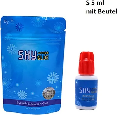 Produktbild von Wimpernvelängerung Sky S Profi Kleber Wimpernkleber Glue Eyelash Extensions Wimpern 5 ml mit Beutel Lashes BMTLAB