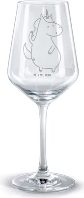Produktbild von Mr. & Mrs. Panda Bordeauxglas Einhorn Mann - Transparent - Geschenk, Cool, Party, Rotweinglas mit Gravur, glas für rotwein, Weinglas, graviert, Familie, Unicorn, wein