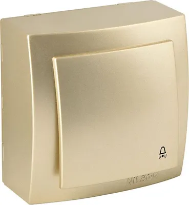 Produktbild von Klingeltaster Gold Metall Optik – Aufputz IP20 für Innen – THEMIS
