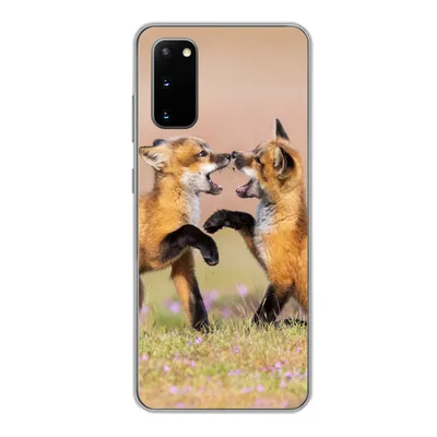 Produktbild von MuchoWow® Handyhülle Schutzhülle Hülle für Samsung Galaxy S20 Füchse - Blumen - Porträt Silikon Softcase Handy Hülle - Bild
