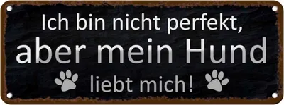 Produktbild von vianmo Blechschild 10x27 cm aber mein Hund liebt mich Tier Haustier