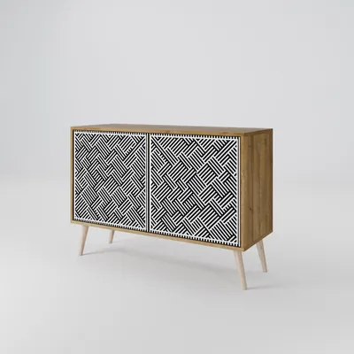 Produktbild von Spacerebels Kommode mit 2 Türen - Sideboard Komodenschrank - Highboard - Kleiderschrank Möbel - Wohnzimmer Schlafzimmer - 57,5×111×42 (HxBxT)