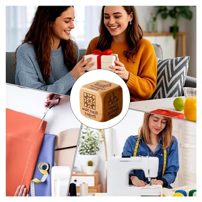 Produktbild von Häkelaufgabenwürfel - Nähwürfel aus Holz für kreative Projekte
