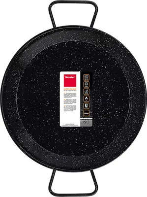 Image de Poêle à paella émaillée pour cuisinière à induction, 34 cm, 6 portions