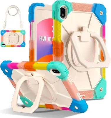 Image de Étui pour Huawei MatePad SE 11 2024 étui de protection portable durable avec support, dragonne et bandoulière Bunt Pink