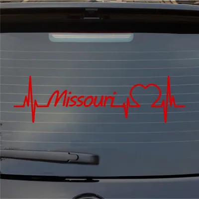 Produktbild von Heckscheibenaufkleber Missouri Herzschlag Puls Staat USA Liebe 55x15 cm Rot Auto Aufkleber Sticker