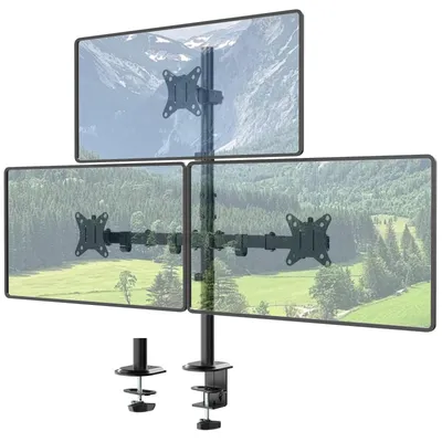 Imagen del producto de Soporte ajustable para tres monitores, compatible con pantallas de 17 a 35 pulgadas