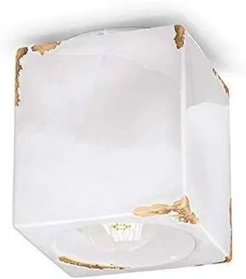 Image de Plafonnier Vintage Ceramic White 1 Light E27