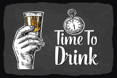 Produktbild von vianmo Holzschild 12x18 cm Alkohol Time to Drink