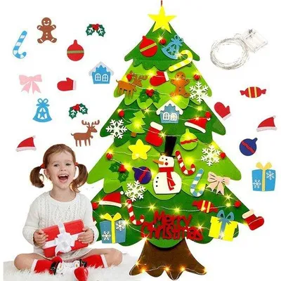 Immagine prodotto di Albero di Natale Vilten, 98 x 69 cm, albero di Natale decorativo con luci, pieghevole, da appendere alla parete, con 5 m di filamento luminoso